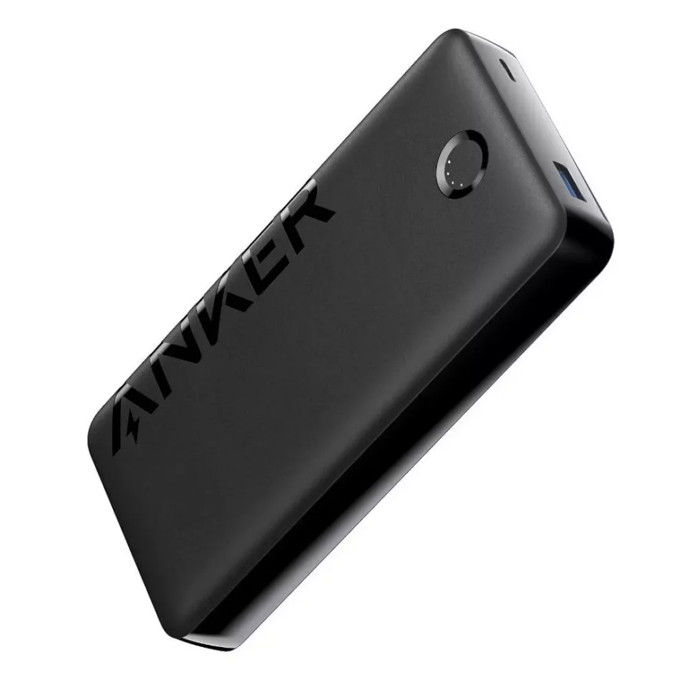 Anker 325 Power Bank (PowerCore 20K II) in Black, featuring a 20,000mAh battery, dual USB ports, and fast charging technology for reliable power on the go.