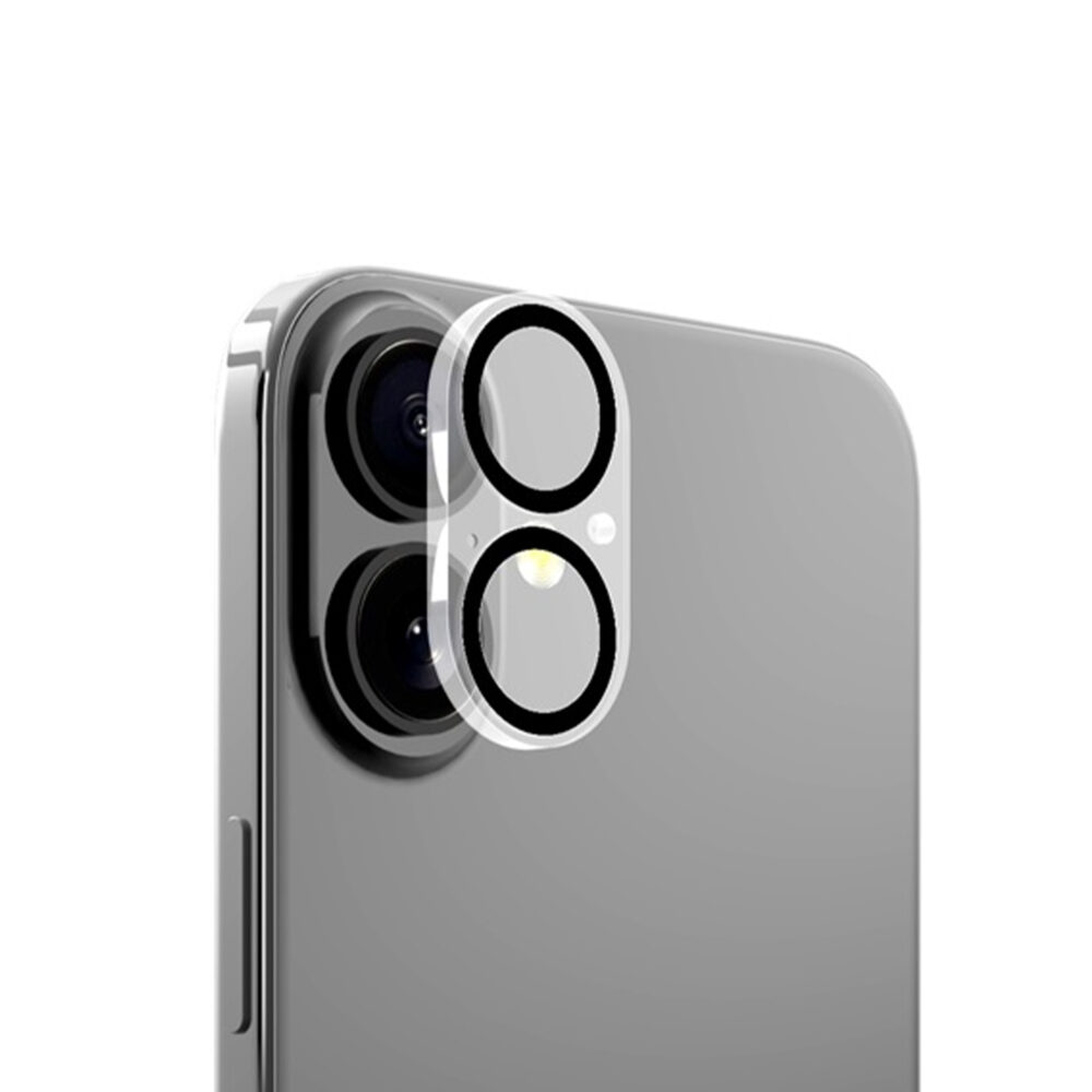 Araree C-Sub Full Camera Lens Protector Tempered Glass for iPhone 16 / 16 Plus, offering crystal-clear scratch and impact resistance.