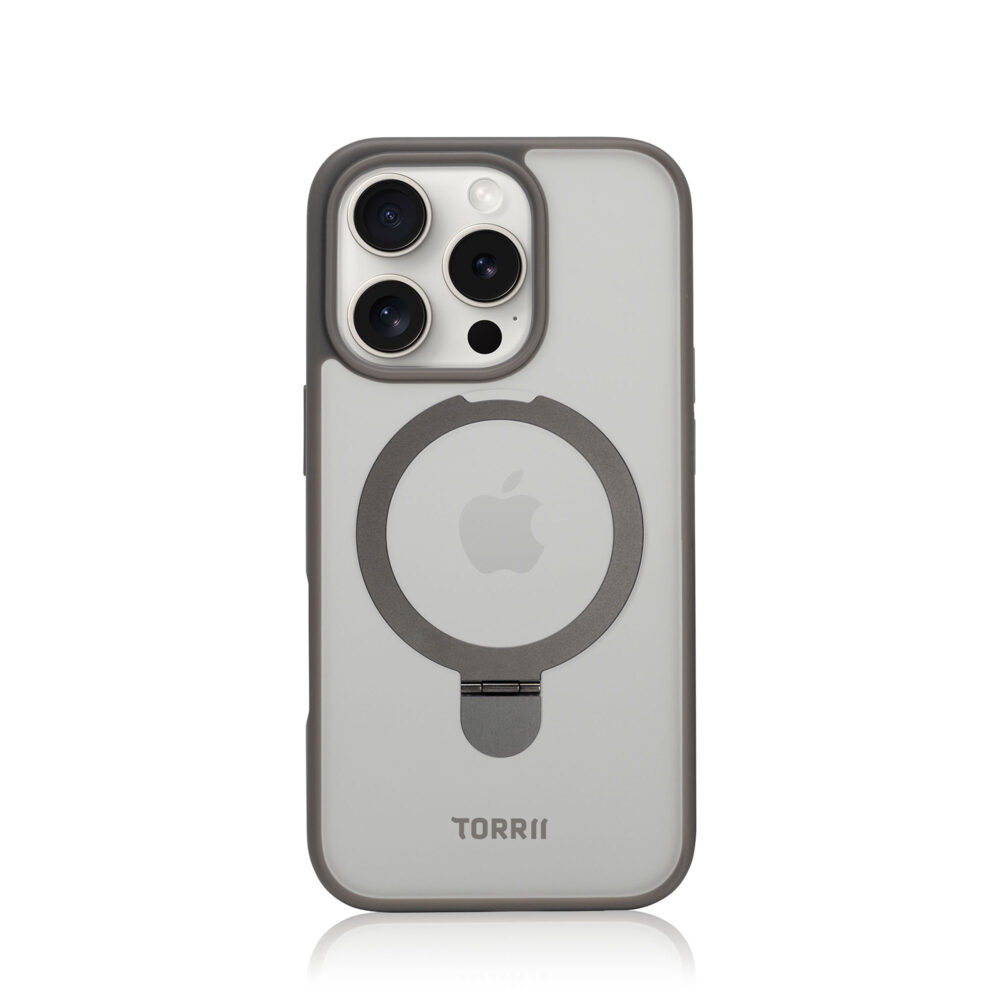 Torrii Bonjelly Gray Case for iPhone 16 Pro (6.3") featuring MagSafe compatibility, shock resistance, and a sleek matte finish.