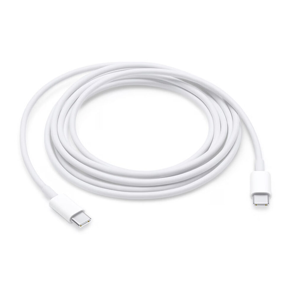 Apple USB-C Charge Cable connected to a MacBook, delivering fast charging and efficient power transfer.
