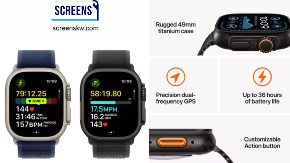 Apple Watch Ultra 2 on wrist, showcasing rugged design for outdoor adventure